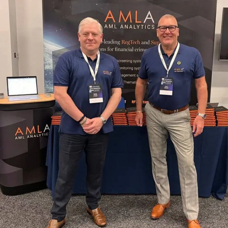 Stephen Hancock and Patrick O'Reilly at the European Anti-financial Crime Summit